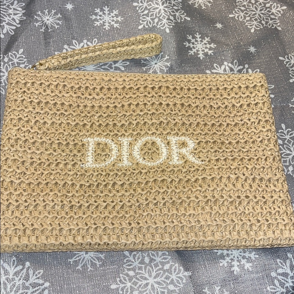 Dior Beige Rafia Wristlet